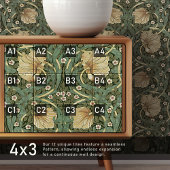 Pimnel Nahtlos 1 von 12 Imitaten Gold & Sage Green Fliese