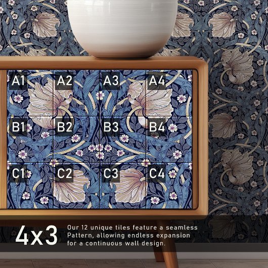 Pimnel Nahtlos 8 von 12 Dusty Blue & Warm White Fliese