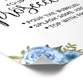 Pimp dein Brautparty mit blauem Prosecco Poster (Ecke)