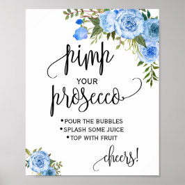 Pimp dein Brautparty mit blauem Prosecco Poster
