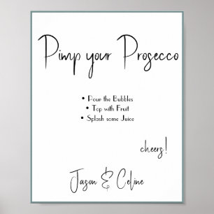 Pimp dein Prosecco Hochzeitsschild Poster