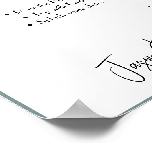 Pimp dein Prosecco-Hochzeitszeichen Poster (Ecke)