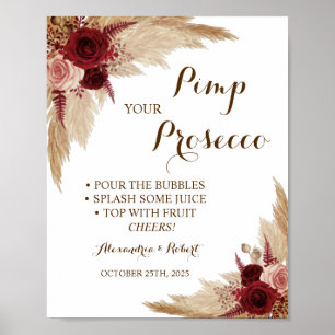 Pimp euer Prosecco Pampasgras Hochzeit  Poster