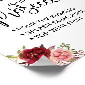 Pimp Ihr Prosecco Marsala Blumenduschzeichen Poster (Ecke)