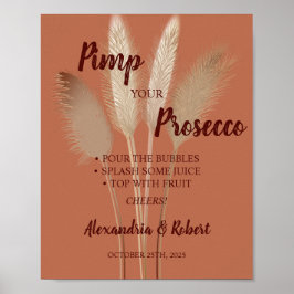 Pimp Ihr Prosecco Pampas Grass Wedding Sign Poster
