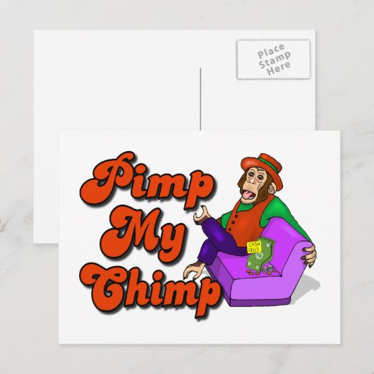 Pimp My Chimp Postkarte (Vorne/Hinten)