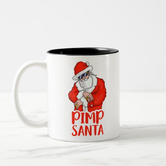 Pimp santa Claus unpassende Weihnachtsjugendliche Zweifarbige Tasse (Links)