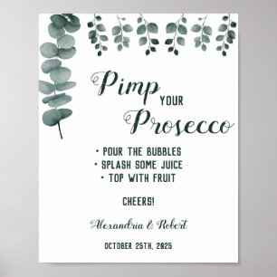Pimp your Prosecco Greenery Eucalyptus Wedding Poster