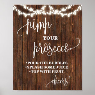 Pimp your Prosecco Western-Brautparty-Hochzeit Poster