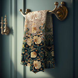 Pimpernel Aquamarin & Gold William Morris Badhandtuch Set