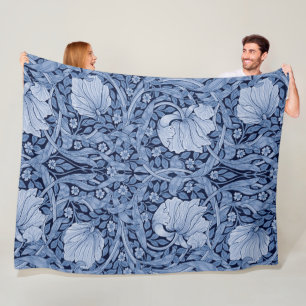 Pimpernel Blue Monotone, William Morris Fleecedecke