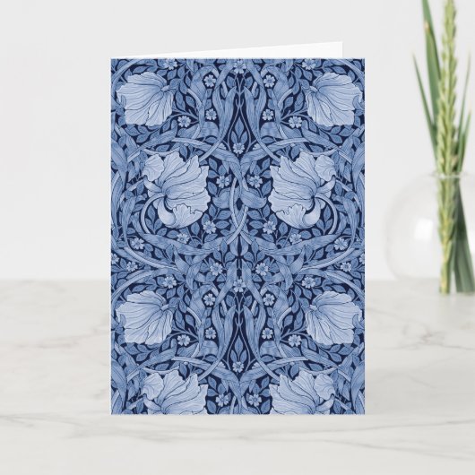 Pimpernel Blue Monotone, William Morris Karte (Vorderseite)