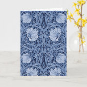 Pimpernel Blue Monotone, William Morris Karte (Gelbe Blume)