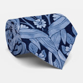 Pimpernel Blue Monotone, William Morris Krawatte (Gerollt)