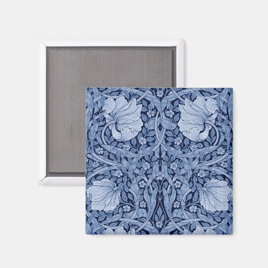 Pimpernel Blue Monotone, William Morris Magnet (Vorderseite/Rückseite)