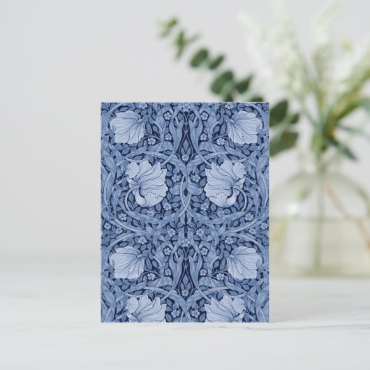 Pimpernel Blue Monotone, William Morris Postkarte (Stehend Vorderseite)