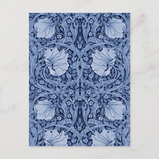 Pimpernel Blue Monotone, William Morris Postkarte (Vorderseite)