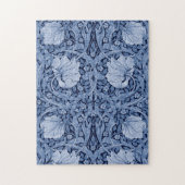 Pimpernel Blue Monotone, William Morris Puzzle (Vertikal)