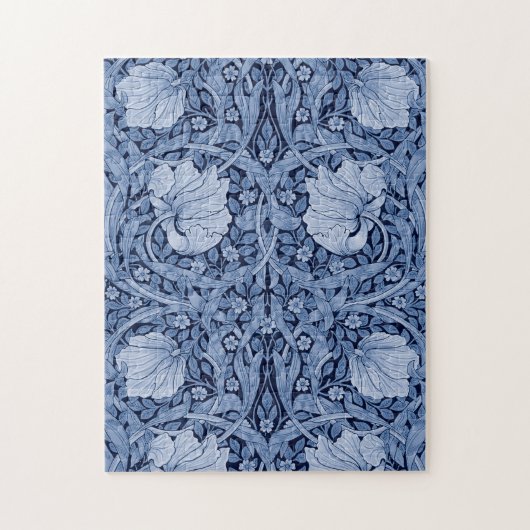 Pimpernel Blue Monotone, William Morris Puzzle (Vertikal)