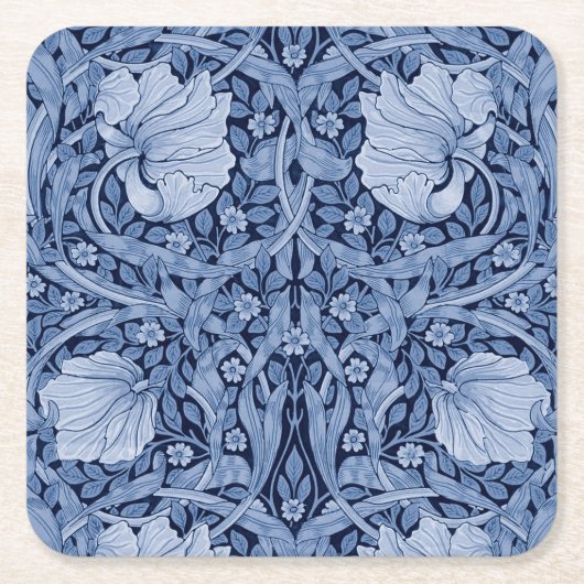 Pimpernel Blue Monotone, William Morris Rechteckiger Pappuntersetzer (Vorderseite)