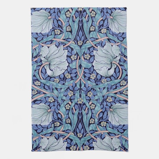 Pimpernel Blue, William Morris Geschirrtuch (Vertikal)