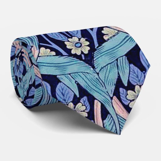 Pimpernel Blue, William Morris Krawatte (Gerollt)