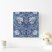 Pimpernel Blue, William Morris Quadratische Wanduhr (Zuhause)