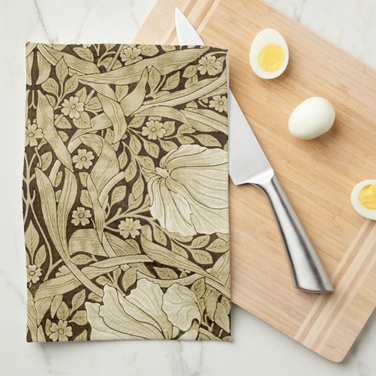 Pimpernel Gold, William Morris Geschirrtuch (Viertel Falte)