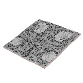 Pimpernel Grau Monochrom, William Morris Fliese (Seite)