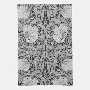 Pimpernel Grau Monochrom, William Morris Geschirrtuch