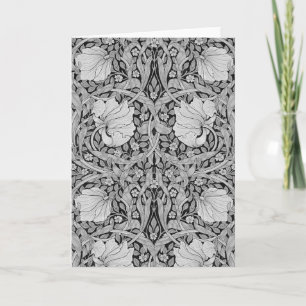 Pimpernel Grau Monochrom, William Morris Karte