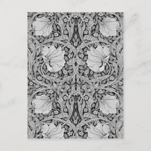 Pimpernel Grau Monochrom, William Morris Postkarte