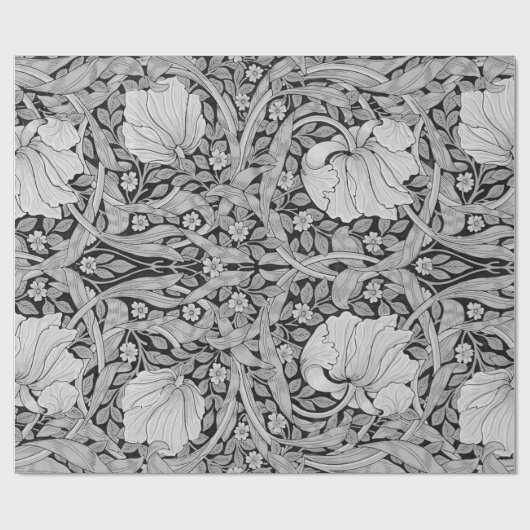 Pimpernel Gray Monotone, William Morris Geschenkpapier (Flach)