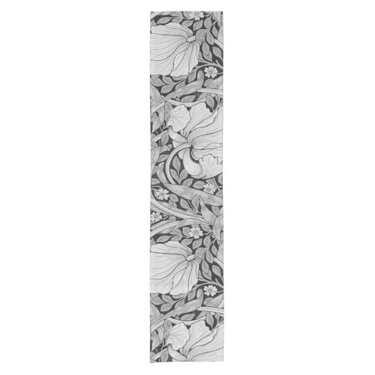 Pimpernel Gray Monotone, William Morris Kurzer Tischläufer (Vorderseite)