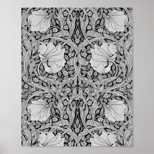 Pimpernel Gray Monotone, William Morris Poster (Vorne)