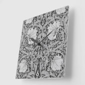 Pimpernel Gray Monotone, William Morris Quadratische Wanduhr (Winkel)