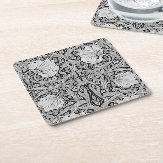 Pimpernel Gray Monotone, William Morris Rechteckiger Pappuntersetzer (angewinkelt)