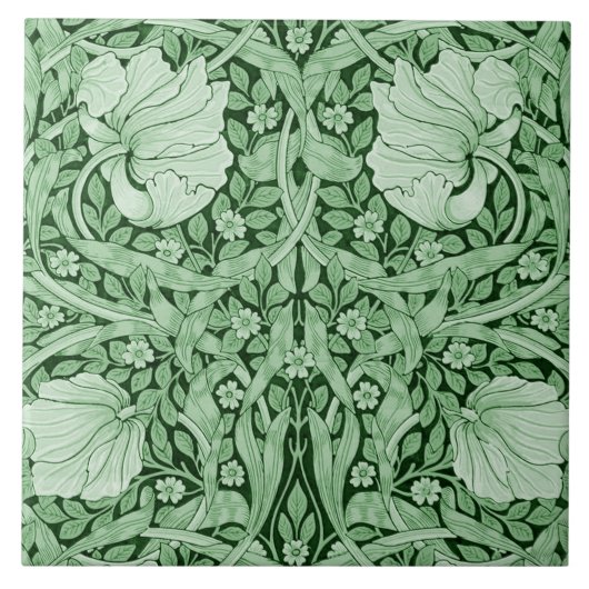 Pimpernel Grün, William Morris Fliese (Vorderseite)