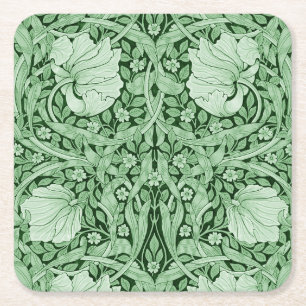 Pimpernel Grün, William Morris Rechteckiger Pappuntersetzer