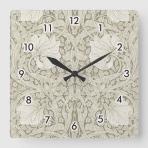 Pimpernel Ivory, William Morris Quadratische Wanduhr