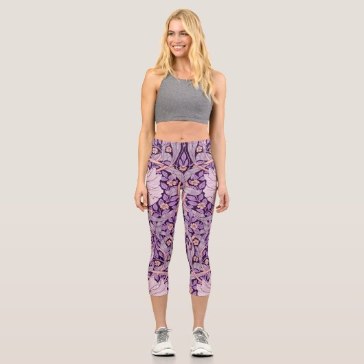 Pimpernel Lila, William Morris Capri Leggings (Vorderseite)