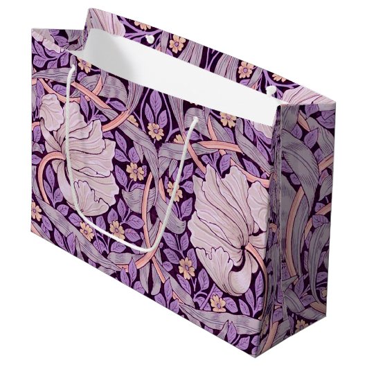 Pimpernel Lila, William Morris große Geschenktasch Geschenktüte (Vorderseite Schrägansicht)