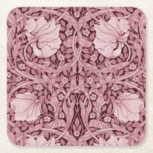 Pimpernel Maroon, William Morris Rechteckiger Pappuntersetzer