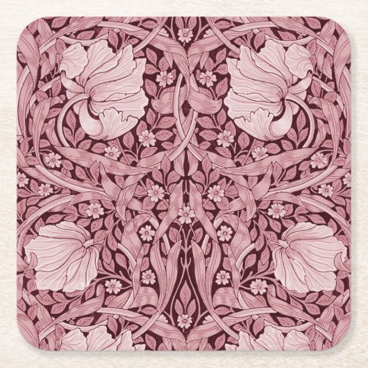 Pimpernel Maroon, William Morris Rechteckiger Pappuntersetzer (Vorderseite)
