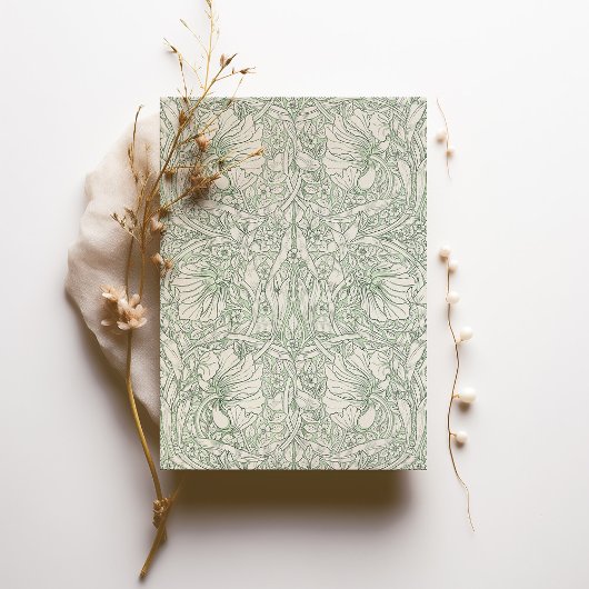 Pimpernel Muted Sage Green Cream William Morris Einladung