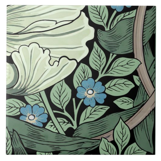 Pimpernel Nahtlos 10 von 12 Seiten Grün Blau Fliese (Vorderseite)