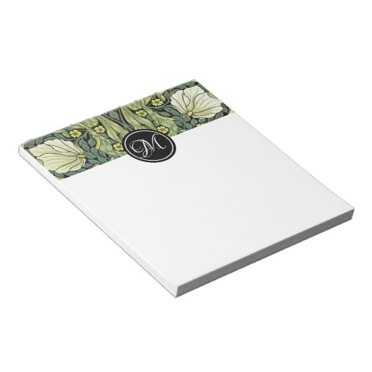 Pimpernel Pattern Monogram William Morris Notizblock (angewinkelt)