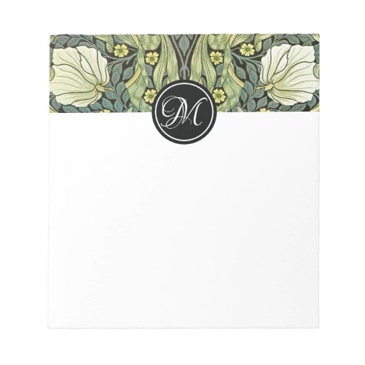 Pimpernel Pattern Monogram William Morris Notizblock (Vorderseite)