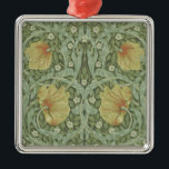 Pimpernel Pattern (von William Morris) Ornament Aus Metall<br><div class="desc">Dieses Design zeichnet sich durch einen Ausdruck eines Tapetendesigns aus, das von dem britischen Künstler William Morris (1834-1896) entworfen wurde, der mit der Kunsthandwerksbewegung in Verbindung steht. Es ist ein Blumenmuster mit gewundenen grünen Blätter, die sich um Chrysanthemum, Jasmin und Pimpernell-Blume verflechten. Auch zwischen den Blume gibt es Weidenzweige. Das...</div>