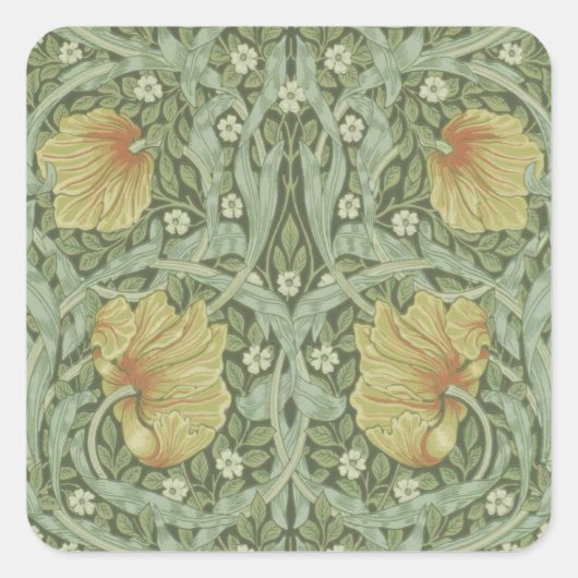 Pimpernel Pattern (von William Morris) Quadratischer Aufkleber (Vorderseite)